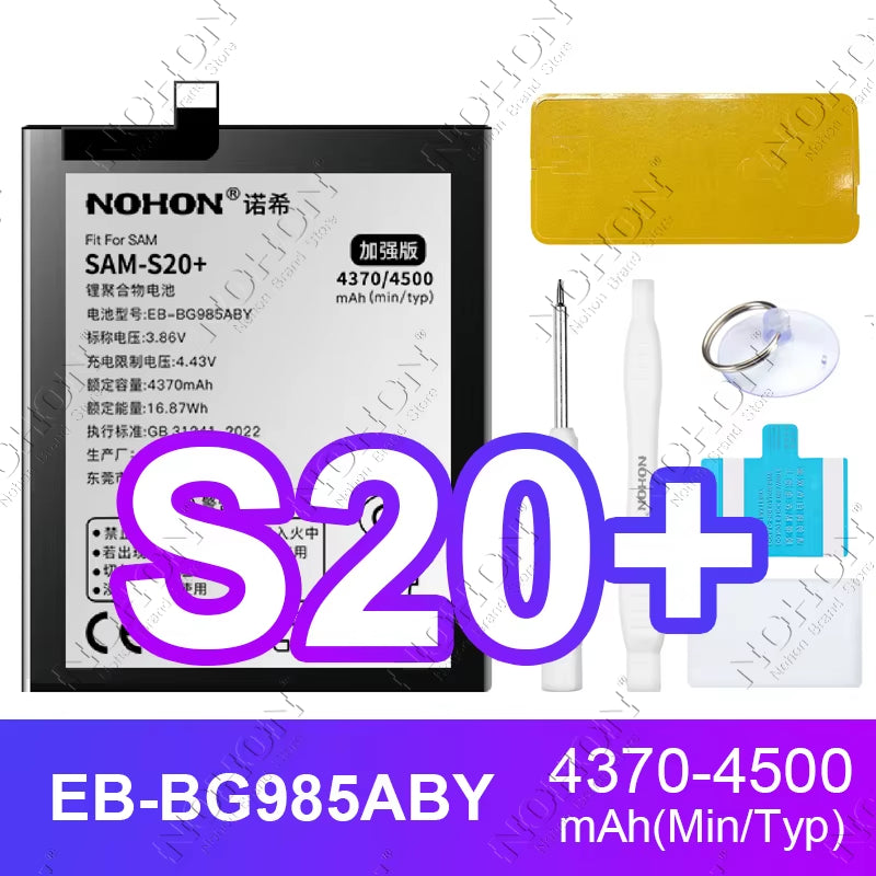 NOHON Battery for Samsung S20 Ultra S24 S23 S22 21 FE S10 Lite S10E Note 20 10 plus 9 S20+ S21+ S10+ SM-G988 G985 G998 Bateria