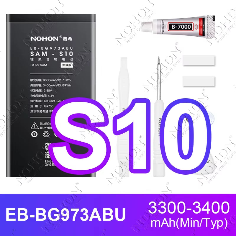 NOHON Battery for Samsung S20 Ultra S24 S23 S22 21 FE S10 Lite S10E Note 20 10 plus 9 S20+ S21+ S10+ SM-G988 G985 G998 Bateria