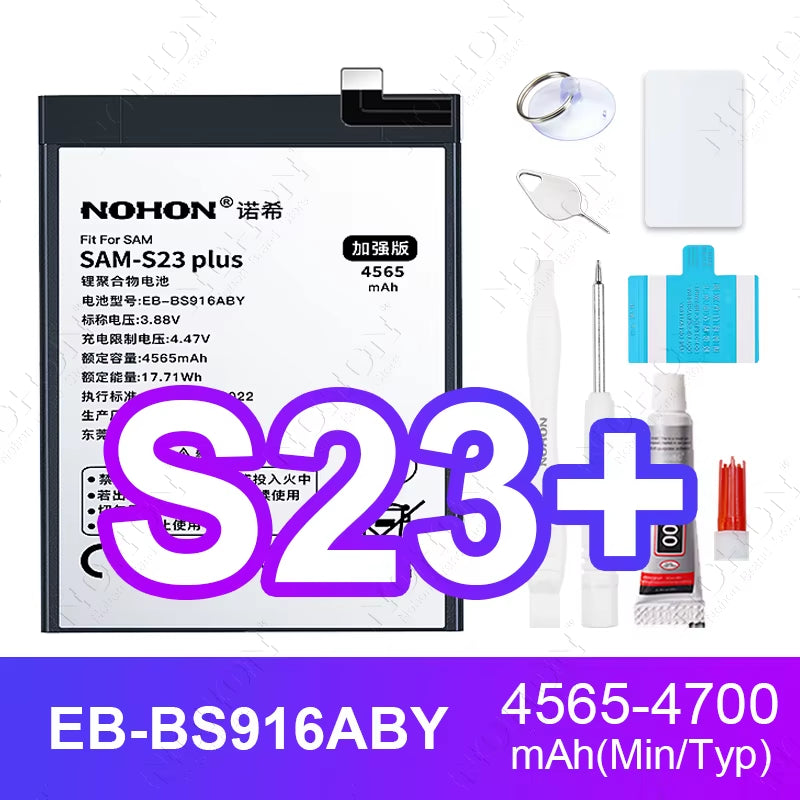 NOHON Battery for Samsung S20 Ultra S24 S23 S22 21 FE S10 Lite S10E Note 20 10 plus 9 S20+ S21+ S10+ SM-G988 G985 G998 Bateria