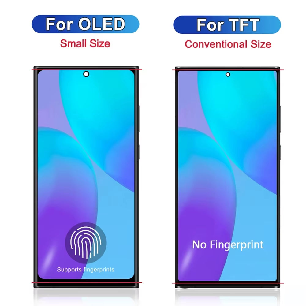 For Samsung S22 Ultra 5G Display with Frame Replacement LCD Touch Screen Digitizer Assembly S908 S908B S908U S908W S908E