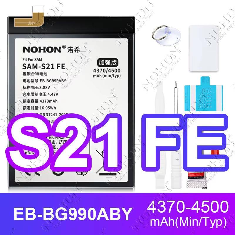 NOHON Battery for Samsung S20 Ultra S24 S23 S22 21 FE S10 Lite S10E Note 20 10 plus 9 S20+ S21+ S10+ SM-G988 G985 G998 Bateria