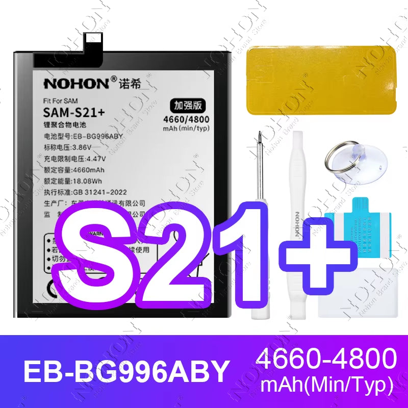 NOHON Battery for Samsung S20 Ultra S24 S23 S22 21 FE S10 Lite S10E Note 20 10 plus 9 S20+ S21+ S10+ SM-G988 G985 G998 Bateria