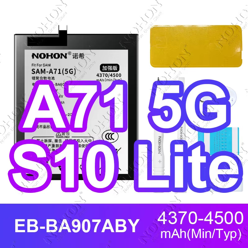 NOHON Battery for Samsung S20 Ultra S24 S23 S22 21 FE S10 Lite S10E Note 20 10 plus 9 S20+ S21+ S10+ SM-G988 G985 G998 Bateria