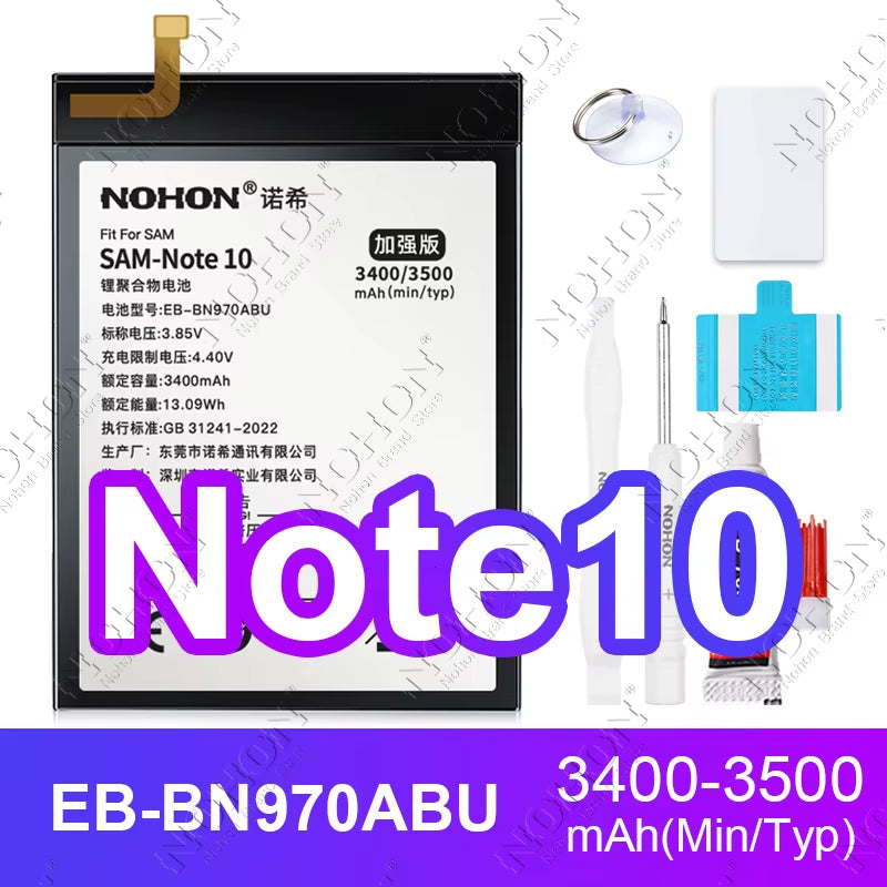 NOHON Battery for Samsung S20 Ultra S24 S23 S22 21 FE S10 Lite S10E Note 20 10 plus 9 S20+ S21+ S10+ SM-G988 G985 G998 Bateria