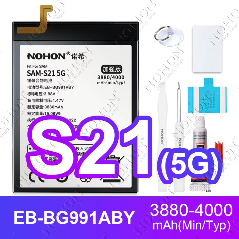 NOHON Battery for Samsung S20 Ultra S24 S23 S22 21 FE S10 Lite S10E Note 20 10 plus 9 S20+ S21+ S10+ SM-G988 G985 G998 Bateria