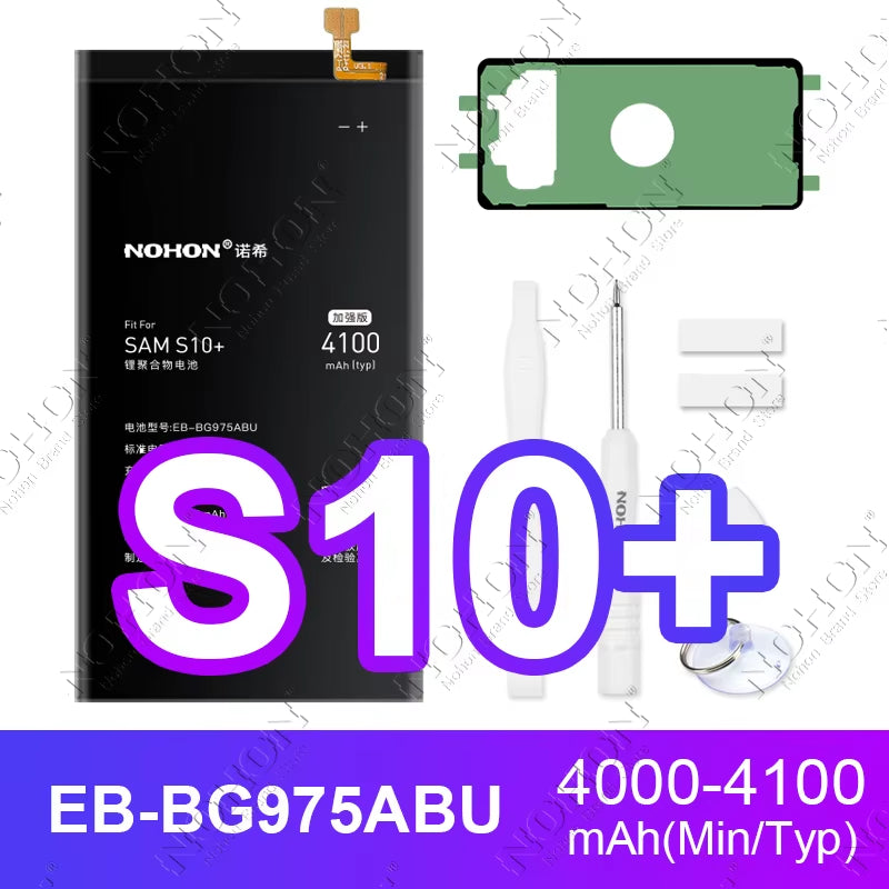 NOHON Battery for Samsung S20 Ultra S24 S23 S22 21 FE S10 Lite S10E Note 20 10 plus 9 S20+ S21+ S10+ SM-G988 G985 G998 Bateria